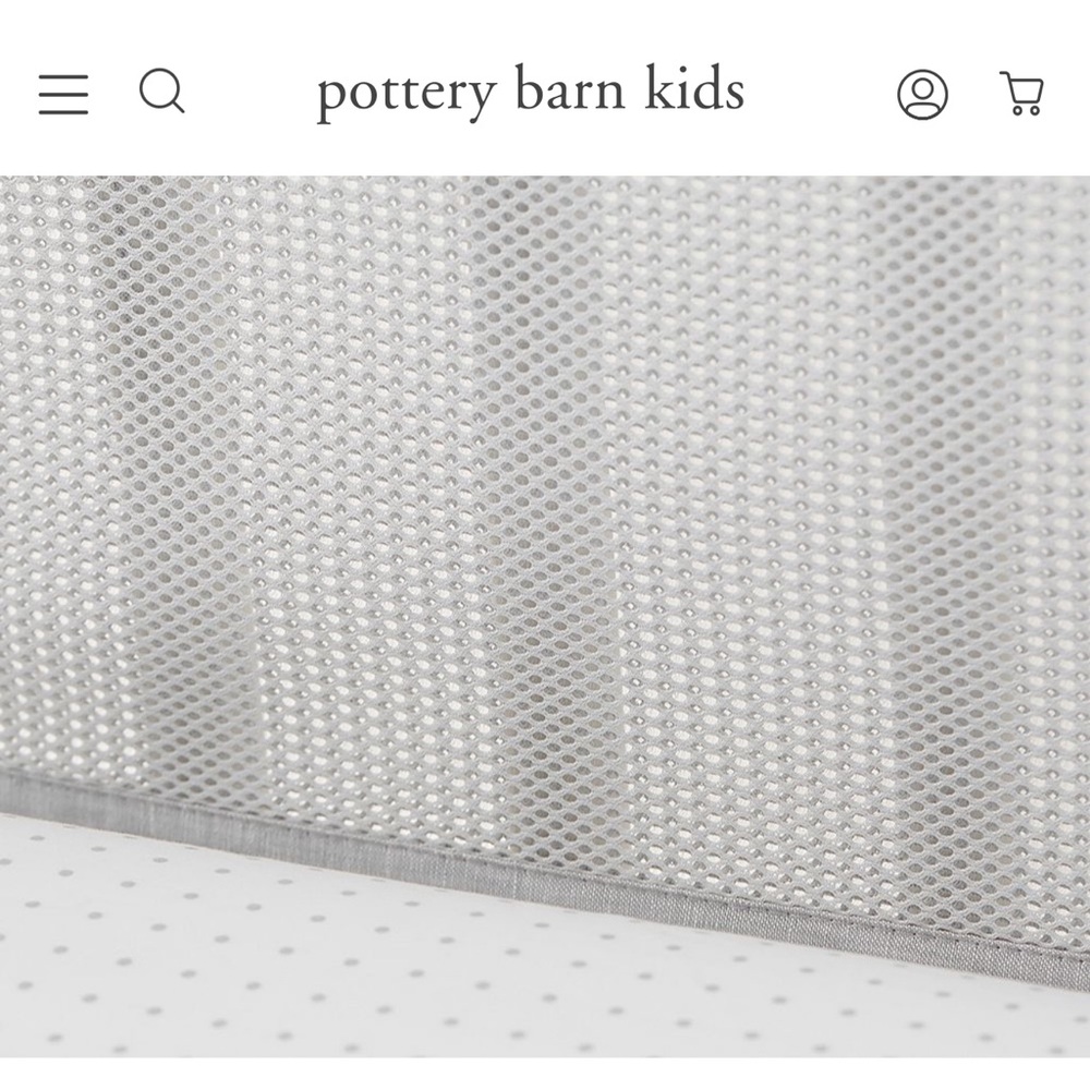Pottery Barn Kids Gray Mesh Crib Liner